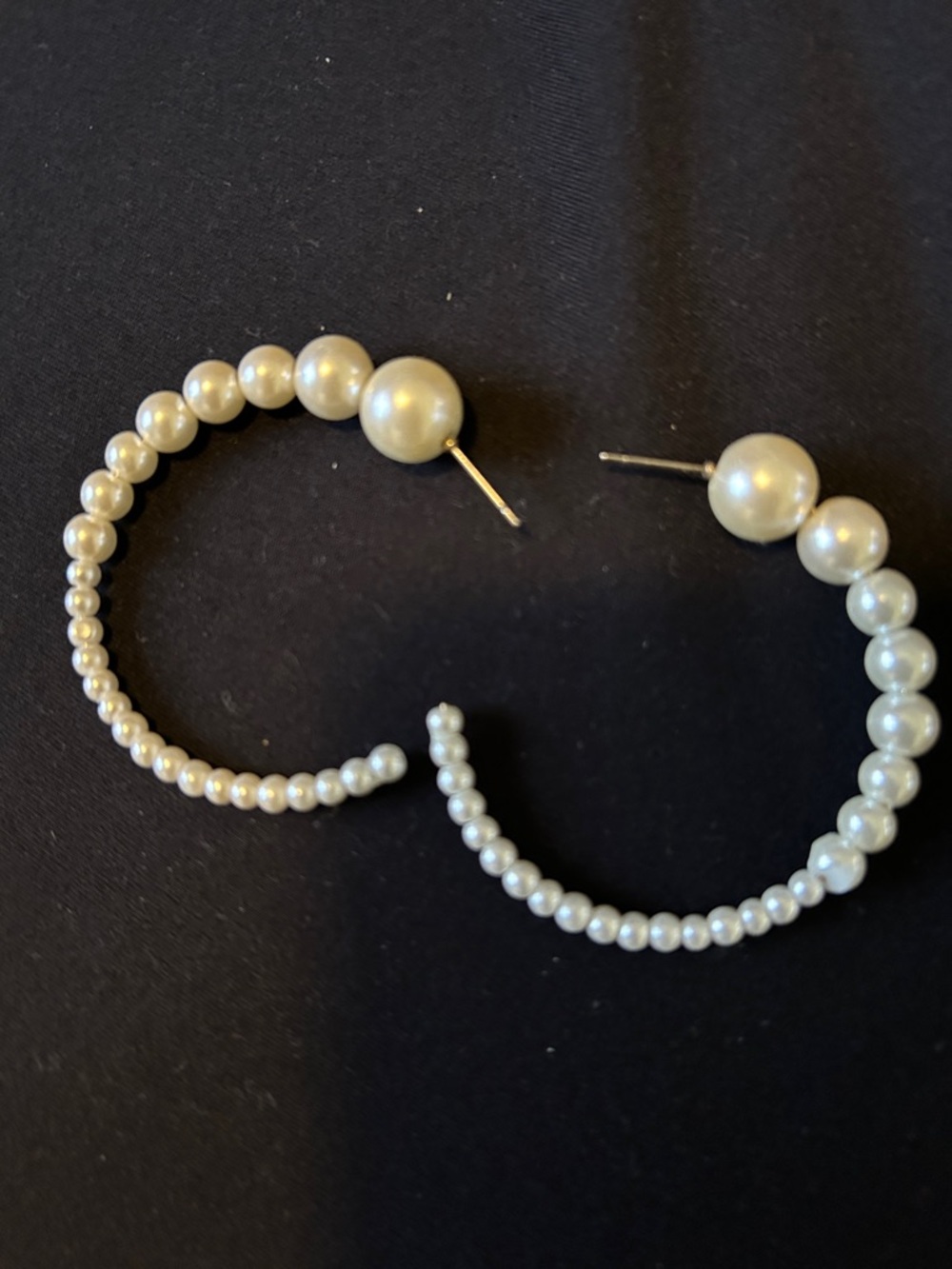 Pearl Beaded Hoop Earrings - Ivory Pearl